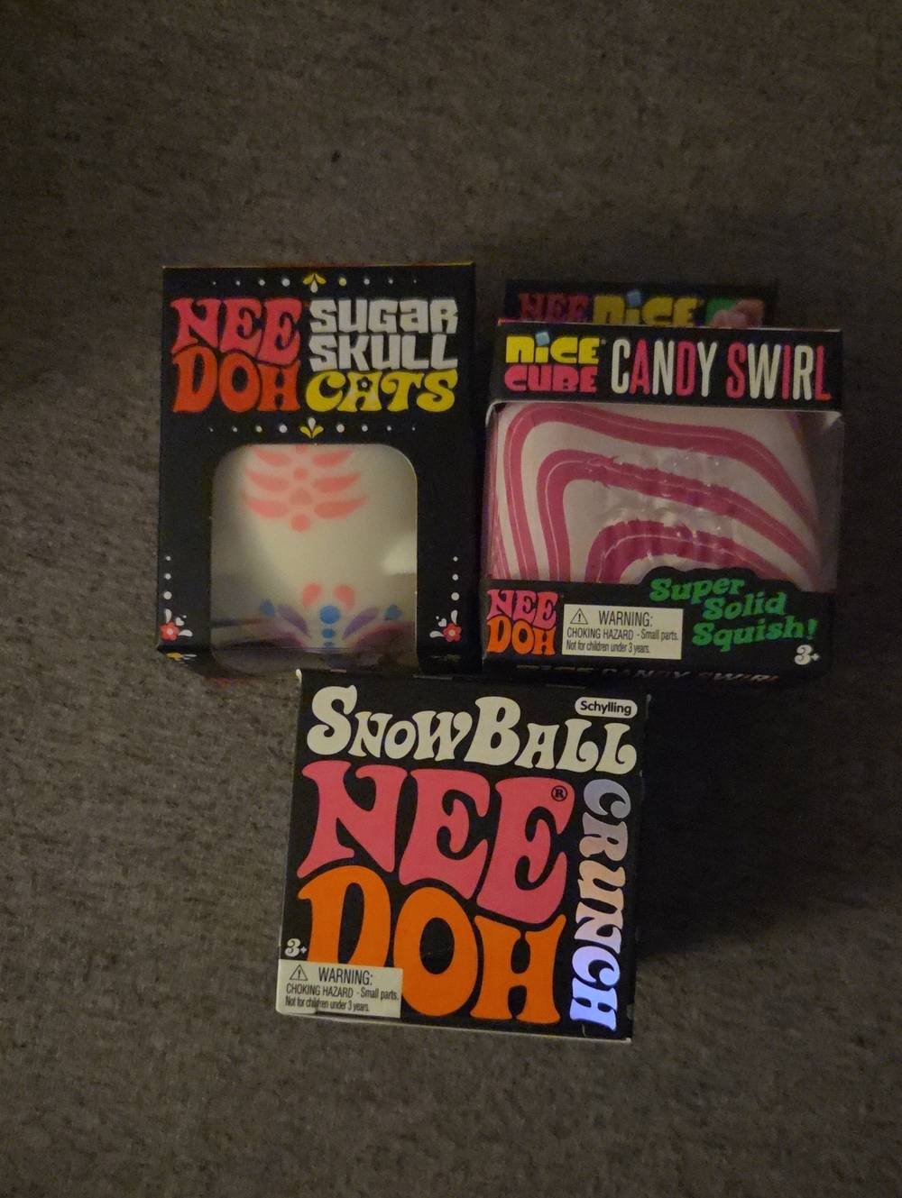Needoh Bundle Sugar Skull Cats Nice Cube Candy Swirl Snowball Crunch Schylling